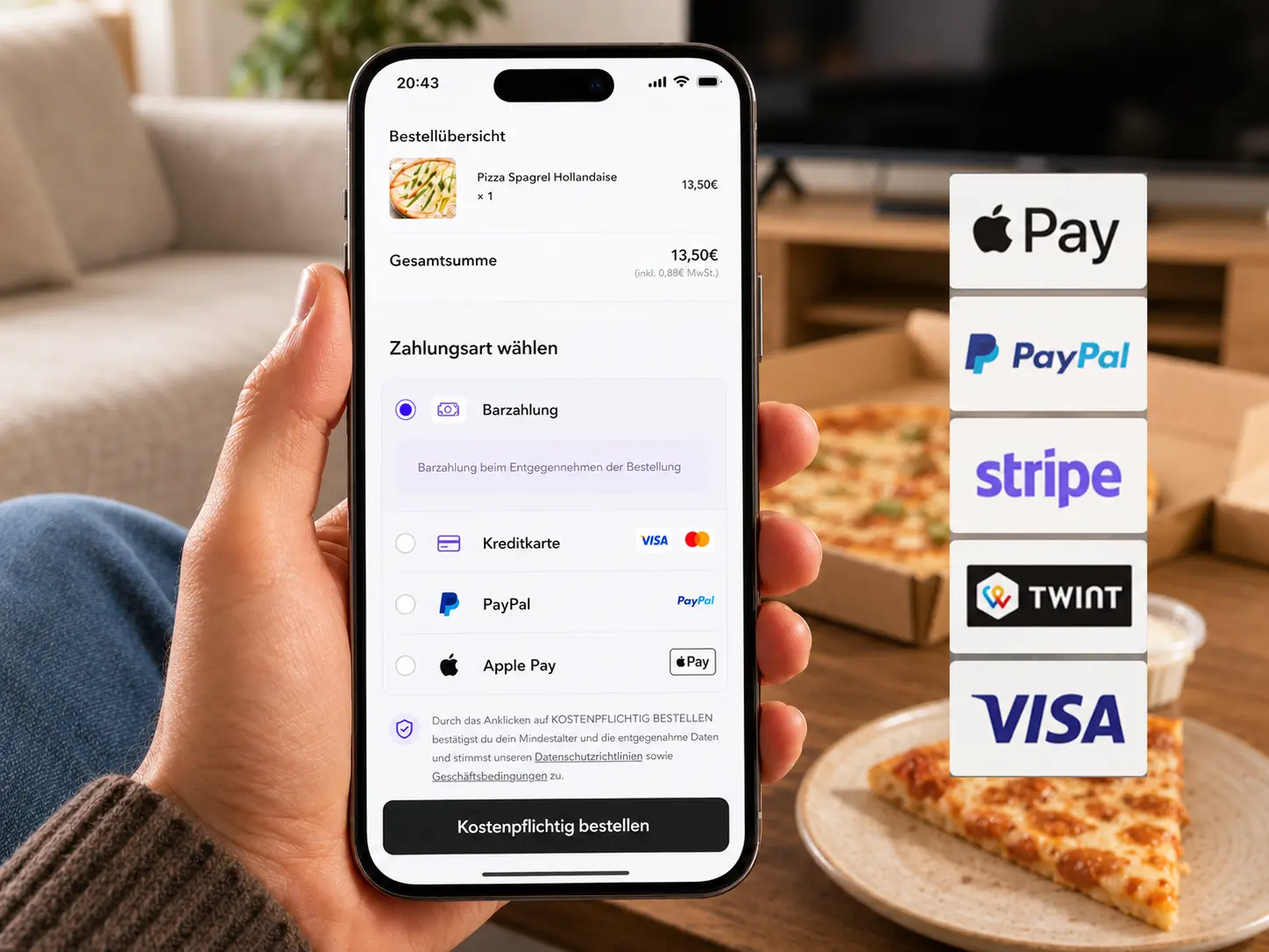 Bringmal Pay für Online- und Vor-Ort-Zahlungen